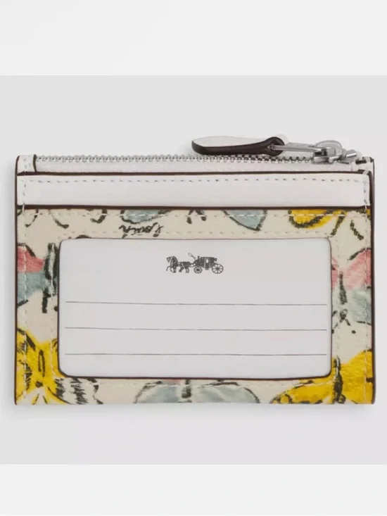 Coach Butterfly Print Card Case with Key Ring - Picture 2 of 10